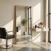 Bargain For You Contemporary Classic Thin Salon Mirror Brass Leaning Front Side View