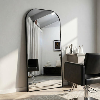 Bargain For You Rounded Top Mirror With Stand Black