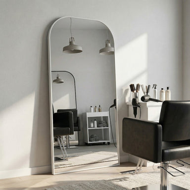 Bargain For You Rounded-Top Mirror With Stand White