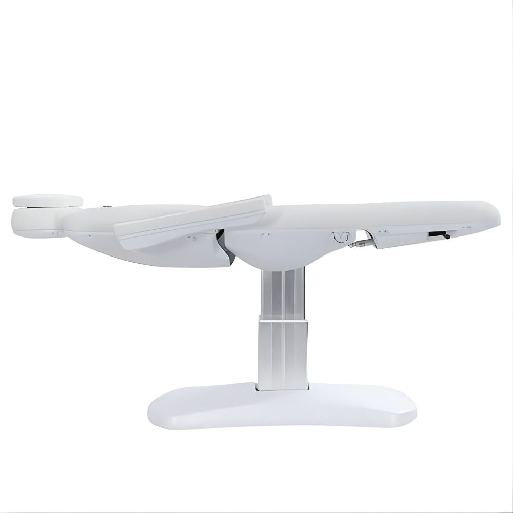 DSSE Aesthera Treatment Bed White Raised Flat Position Side View