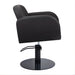 DSSE Amalfi Salon Chair Black Round Black Gloss Side View