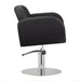 DSSE Amalfi Salon Chair Black Round Chrome Base Side View
