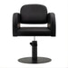DSSE Amalfi Salon Chair Black Round Flat Satin Black Base Front View