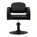 DSSE Amalfi Salon Chair Black Round Matte Black Base Front View