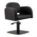 DSSE Amalfi Salon Chair Black Square Matte Black Base Front Side View