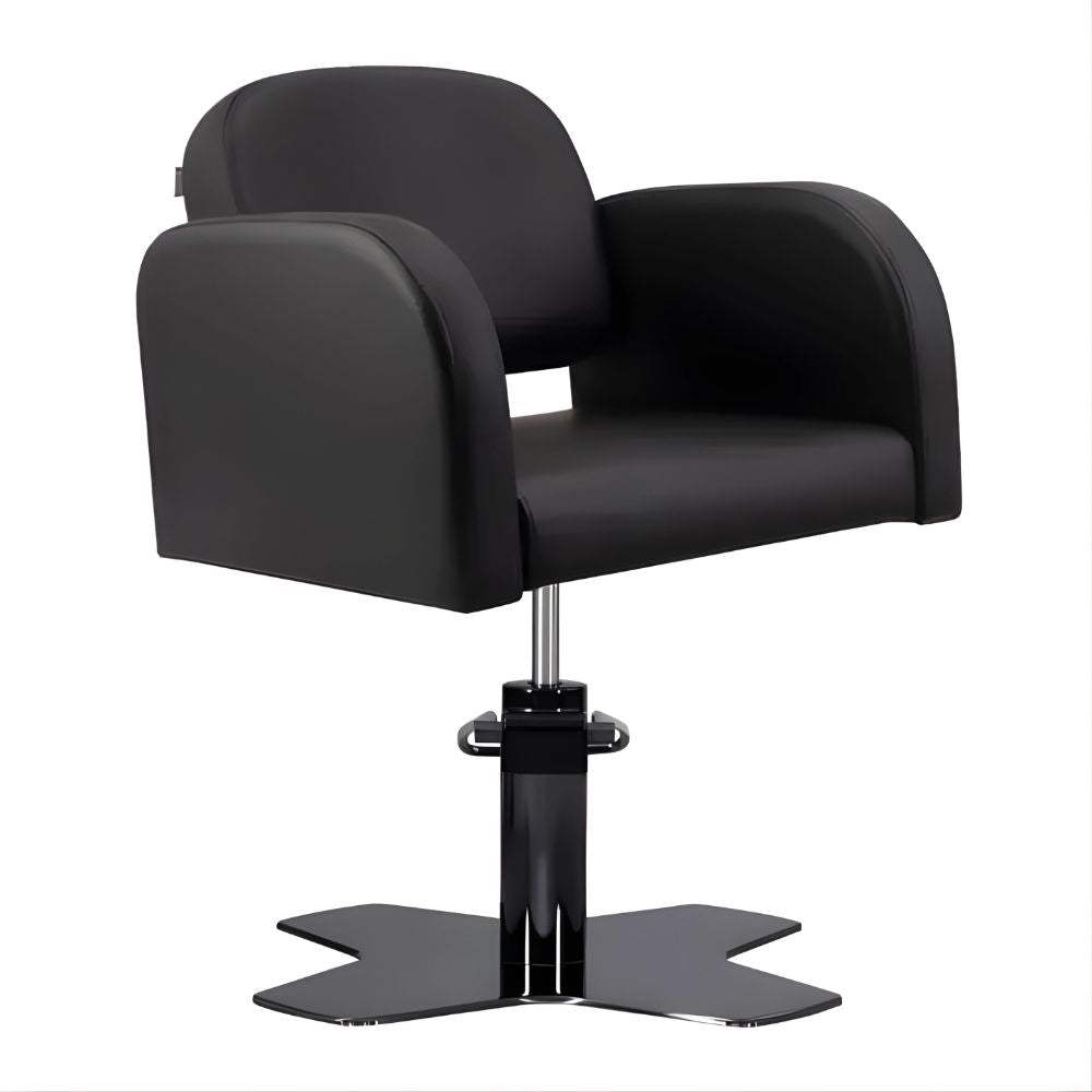 DSSE Amalfi Salon Chair Black Xcel Black Base Front Side View