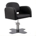 DSSE Amalfi Salon Chair Black Xcel Grey Base Front Side View
