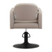 DSSE Amalfi Salon Chair Latte Round Matte Black Base Rear View