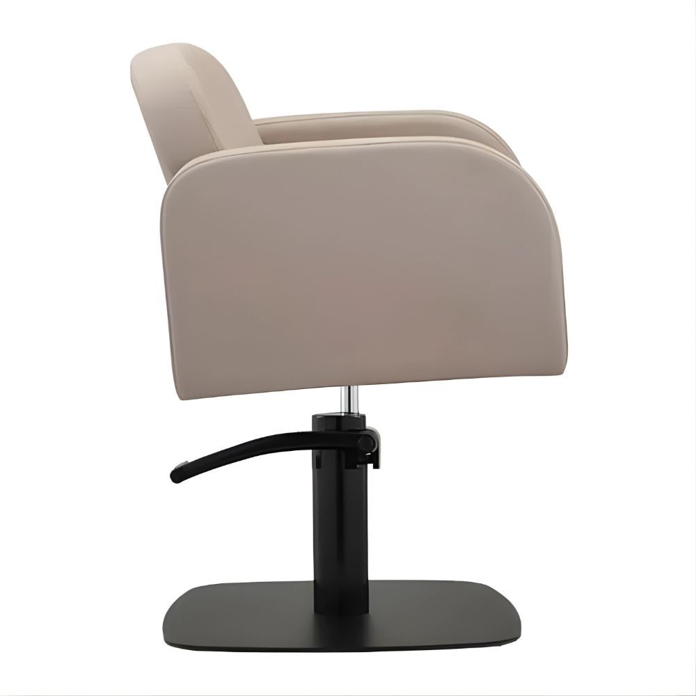 DSSE Amalfi Salon Chair Latte Square Matte Black Base Side View