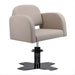 DSSE Amalfi Salon Chair Latte Xcel Black Base Front Side View