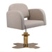 DSSE Amalfi Salon Chair Latte Xcel Gold Base Front Side View