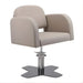 DSSE Amalfi Salon Chair Latte Xcel Grey Base Front Side View