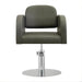 DSSE Amalfi Salon Chair Olive Mist Round Chrome Base Front View