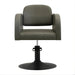 DSSE Amalfi Salon Chair Olive Mist Round Matte Black Base Front View