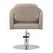DSSE Amalfi Salon Chair Taupe Round Chrome Base Front Rear View