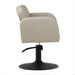 DSSE Amalfi Salon Chair Taupe Round Matte Black Base Side View