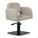 DSSE Amalfi Salon Chair Taupe Square Matte Black Base Front Side View