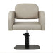 DSSE Amalfi Salon Chair Taupe Square Matte Black Base Front View