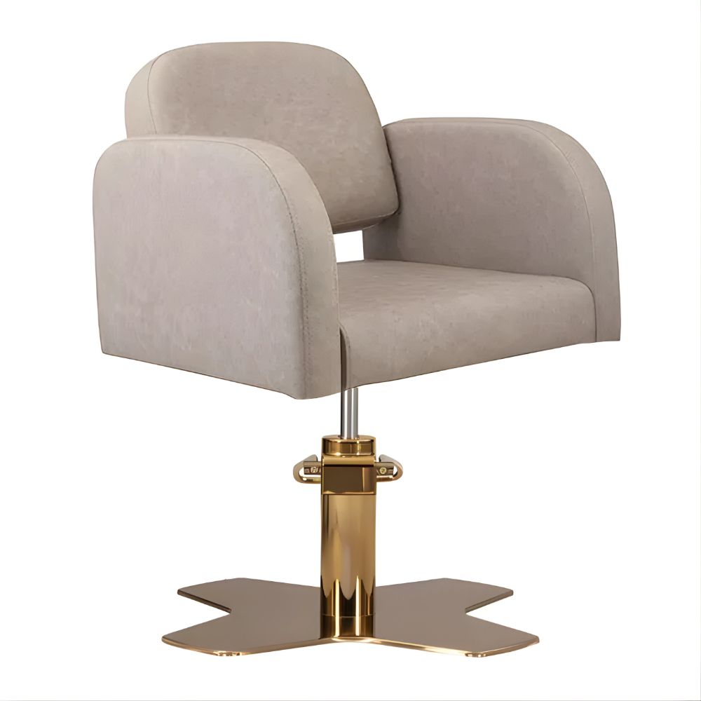 DSSE Amalfi Salon Chair Taupe Xcel Gold Base Front Side View
