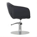 DSSE Aria Salon Chair Black Round Chrome Base Side View