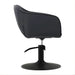 DSSE Aria Salon Chair Black Round Matte Black Base Side View