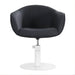 DSSE Aria Salon Chair Black Round White Base Front View