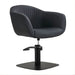 DSSE Aria Salon Chair Black Square Matte Black Base Front Side View