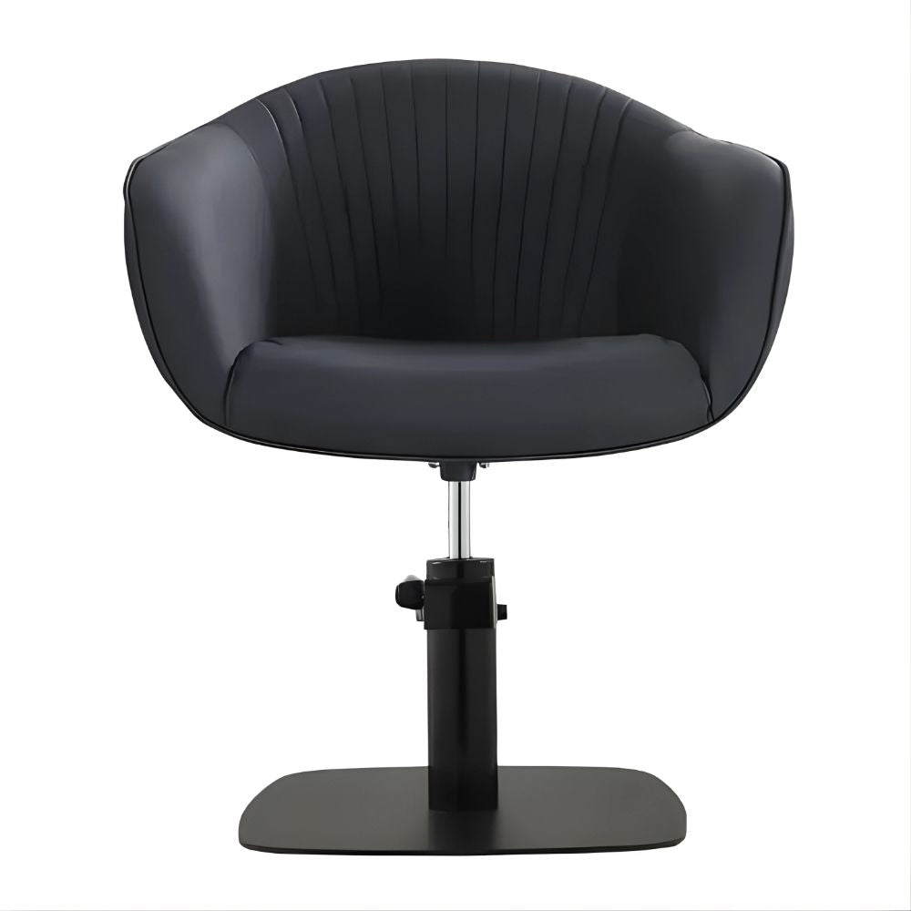 DSSE Aria Salon Chair Black Square Matte Black Base Front View