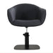 DSSE Aria Salon Chair Black Square Matte Black Base Front View