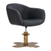 DSSE Aria Salon Chair Black Xcel Gold Base Front Side View