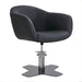 DSSE Aria Salon Chair Black Xcel Grey Base Front Side View