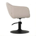 DSSE Aria Salon Chair Latte Round Matte Black Base Side View