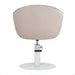 DSSE Aria Salon Chair Latte Round White Base Rear View