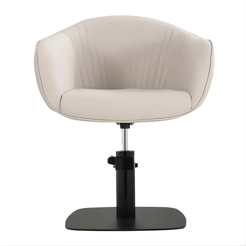 DSSE Aria Salon Chair Latte Square Matte Black Base Front View