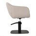 DSSE Aria Salon Chair Latte Square Matte Black Base Side View