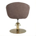 DSSE Aria Salon Chair Mocha Round Aluminium Brushed Gold Base Rear View