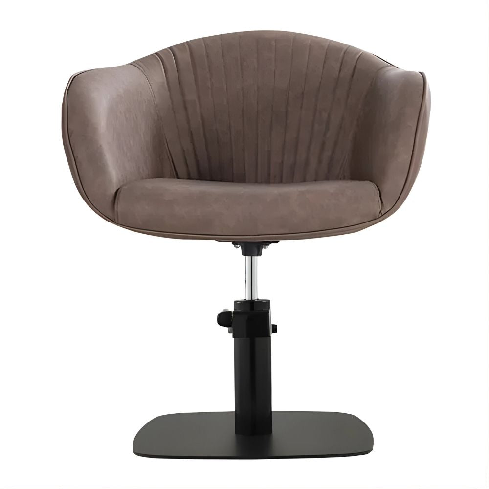 DSSE Aria Salon Chair Mocha Square Matte Black Base Front View