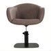 DSSE Aria Salon Chair Mocha Square Matte Black Base Front View