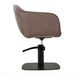 DSSE Aria Salon Chair Mocha Square Matte Black Base Side View