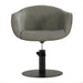 DSSE Aria Salon Chair Olive Mist Round Flat Satin Black Base Front View