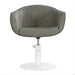 DSSE Aria Salon Chair Olive Mist Round White Base Front View
