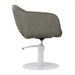 DSSE Aria Salon Chair Olive Mist Round White Base Side View
