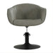 DSSE Aria Salon Chair Olive Mist Square Matte Black Base Front View