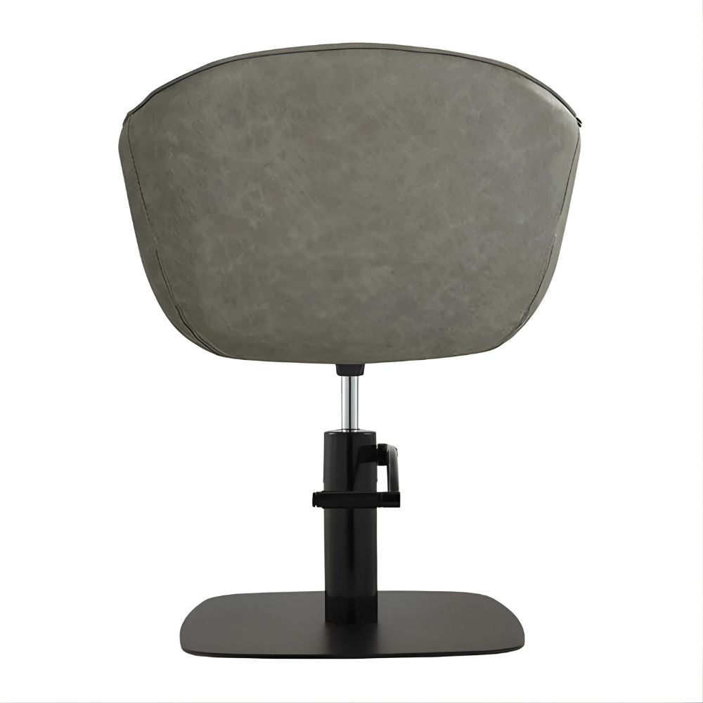 DSSE Aria Salon Chair Olive Mist Square Matte Black Base Rear View
