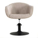DSSE Aria Salon Chair Taupe Round Matte Black Base Front View
