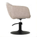 DSSE Aria Salon Chair Taupe Round Matte Black Base Side View