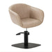 DSSE Aria Salon Chair Taupe Square Matte Black Base Front Side View
