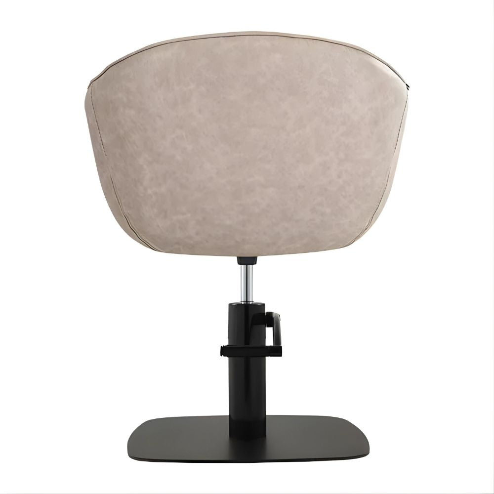 DSSE Aria Salon Chair Taupe Square Matte Black Base Rear View