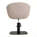 DSSE Aria Salon Chair Taupe Square Matte Black Base Rear View