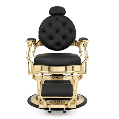 DSSE Aurelius Barber Chair Black Gold Front View